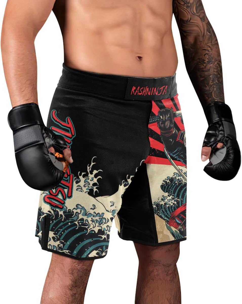 Panda Grappling Combat Shorts Men MMA Fight Shorts BJJ Boxing Wrestling Jiu Jitsu