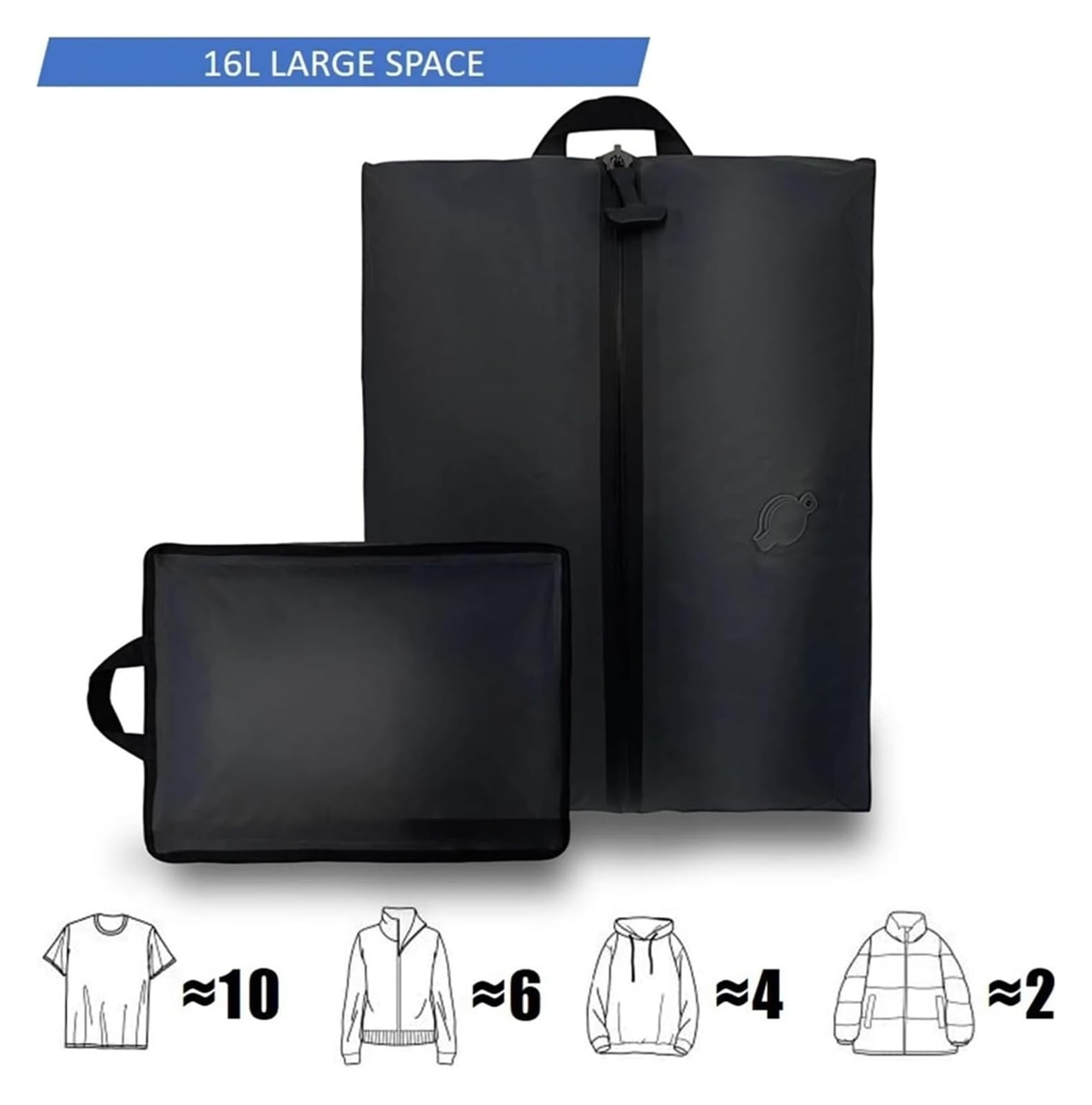 Per Moto Borsa Da Viaggio A Compressione Sottovuoto Per Vestiti Zaini E Imbarco Sigillata Per Viaggi Affari Moto Borsa Laterale(2 Pcs Black)