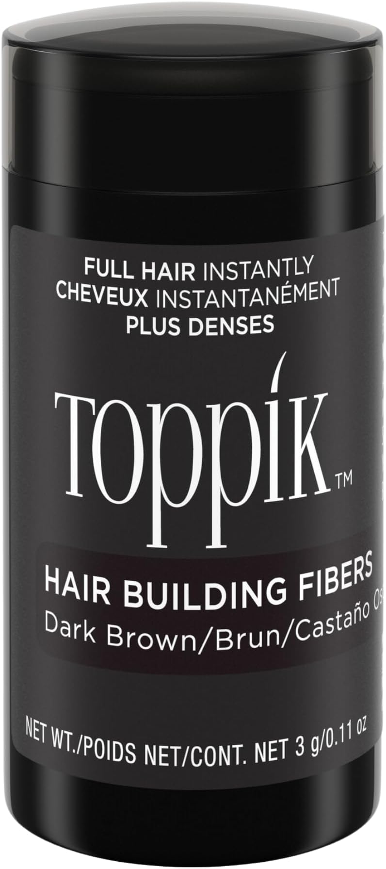 Toppik Hair Building Fibers with Premium Keratin Fibers Conceals Hair Thinning and Hair Loss for Fuller Looking Hair that Gives Completely Natural Look For Men and Women Dark Brown, 3 Grams