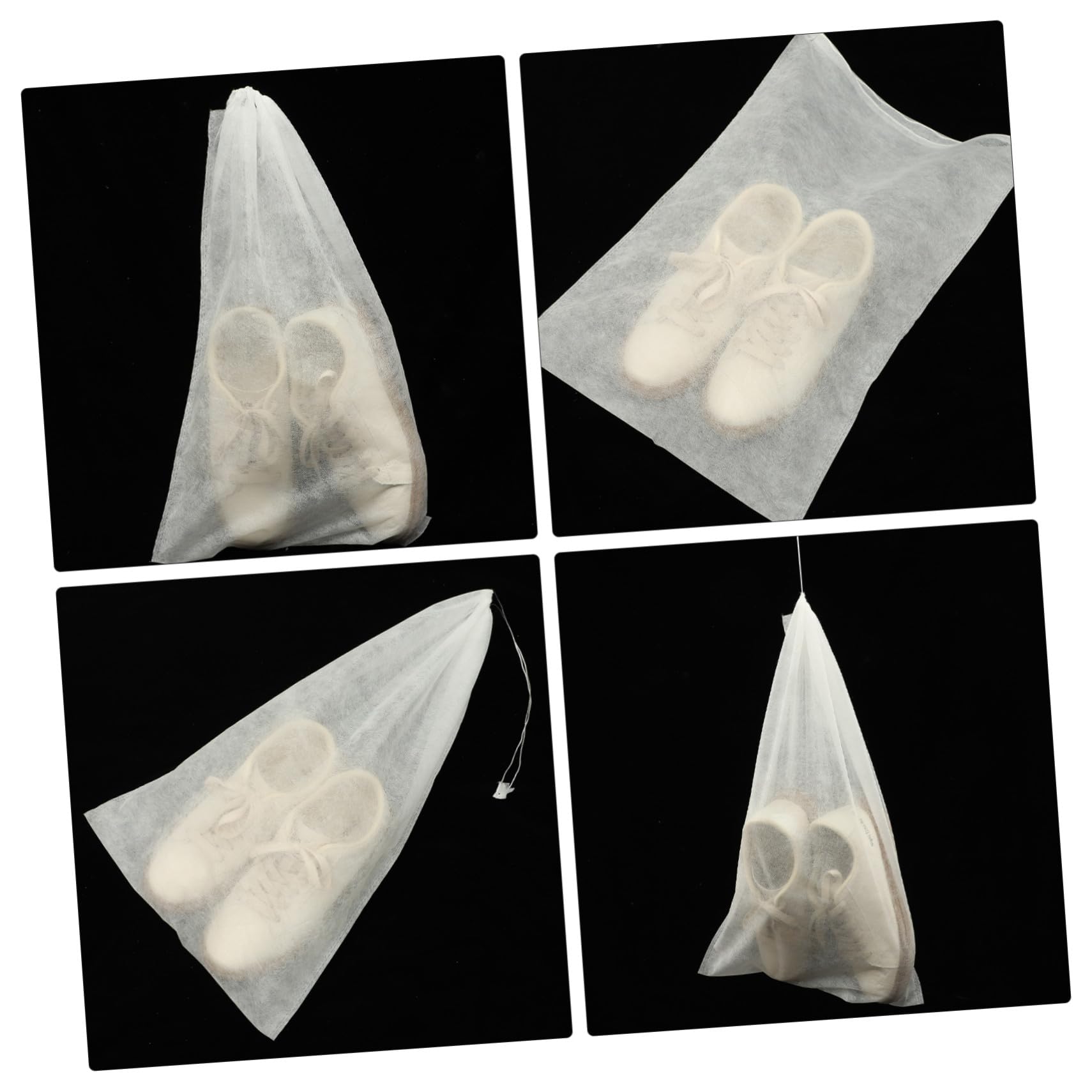 Ipetboom Sacchetti per Scarpe da Viaggio Organizer Pratico Bianco Non Tessuto 50 Antipolvere e Riutilizzabili per Conservazione Scarpe e Abbigliamento Durante i Viaggi