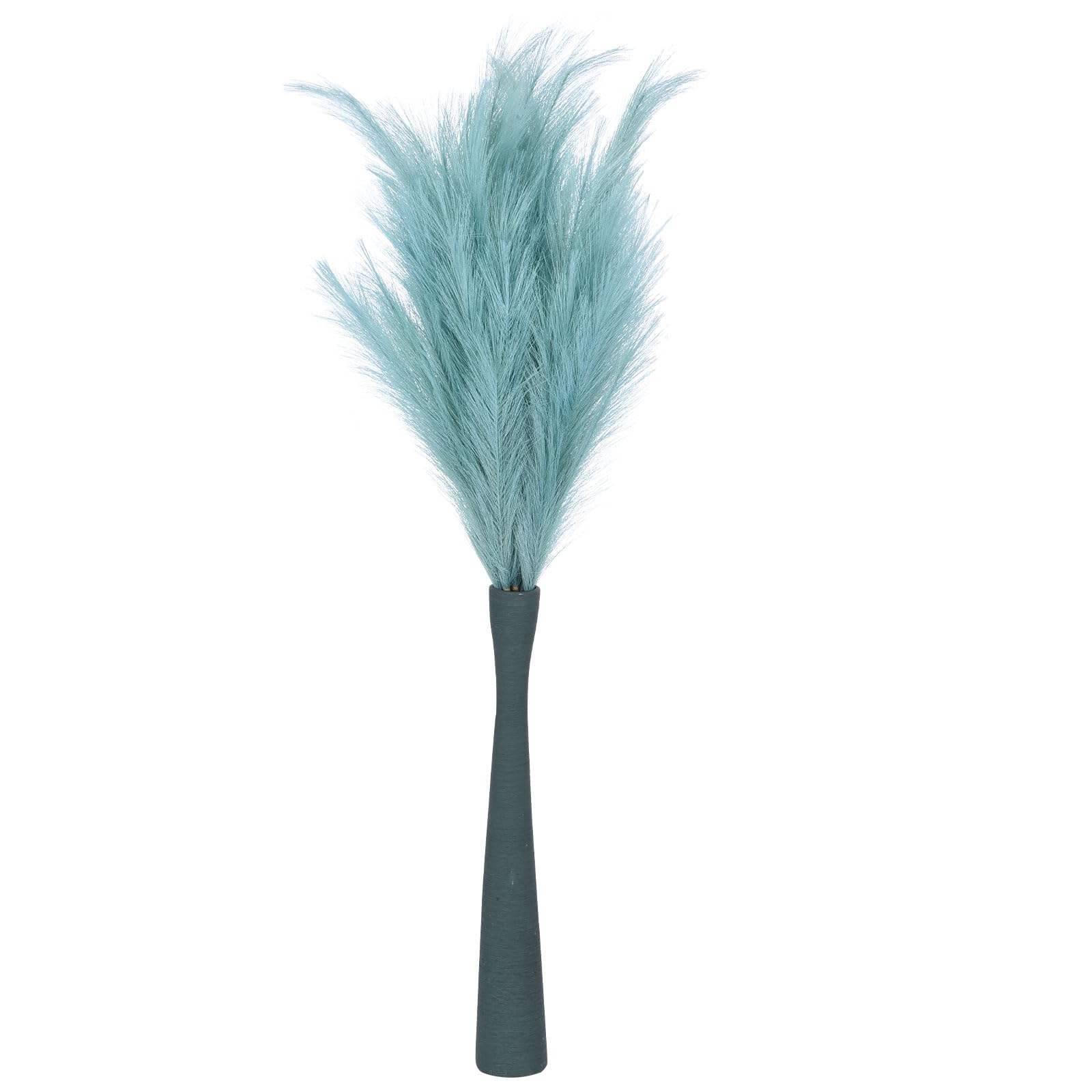 QUARKZMAN 6PCS Fausse Herbe Pampas Décoration Haute, 43"/109cm Grandes Tiges Artificielles Moelleuses Herbe Fausse Fleurs Séchées pour Décoration de Vase Maison Mariage, Vert