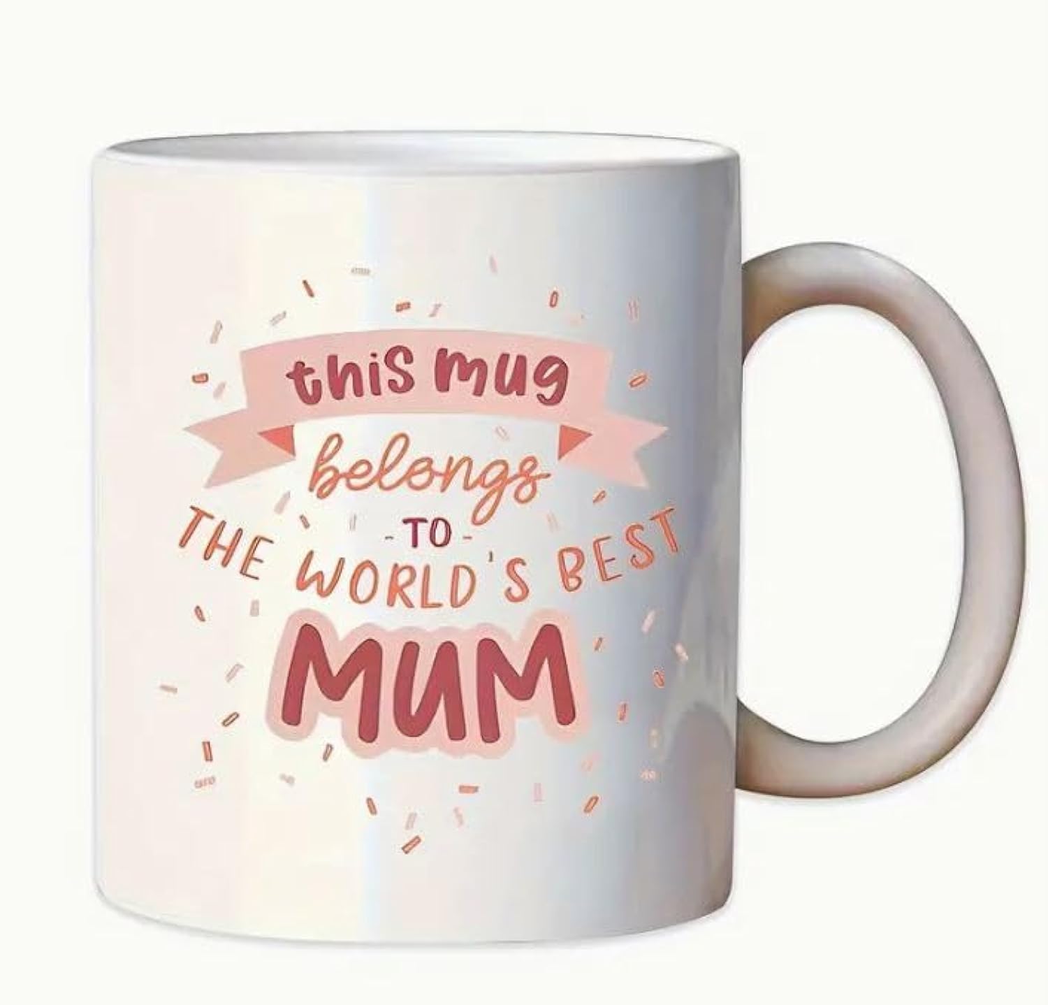 RYN® 1pc, Best Mum Mug, Mother Gift, Gift for Her, Mummy Grandma Gift for Mom, Pink Mothers Day Present, Wife for Sister, Birthday Gift, Funny Gift, Tea Cup, 11oz Ceramic Coffee Mug Double