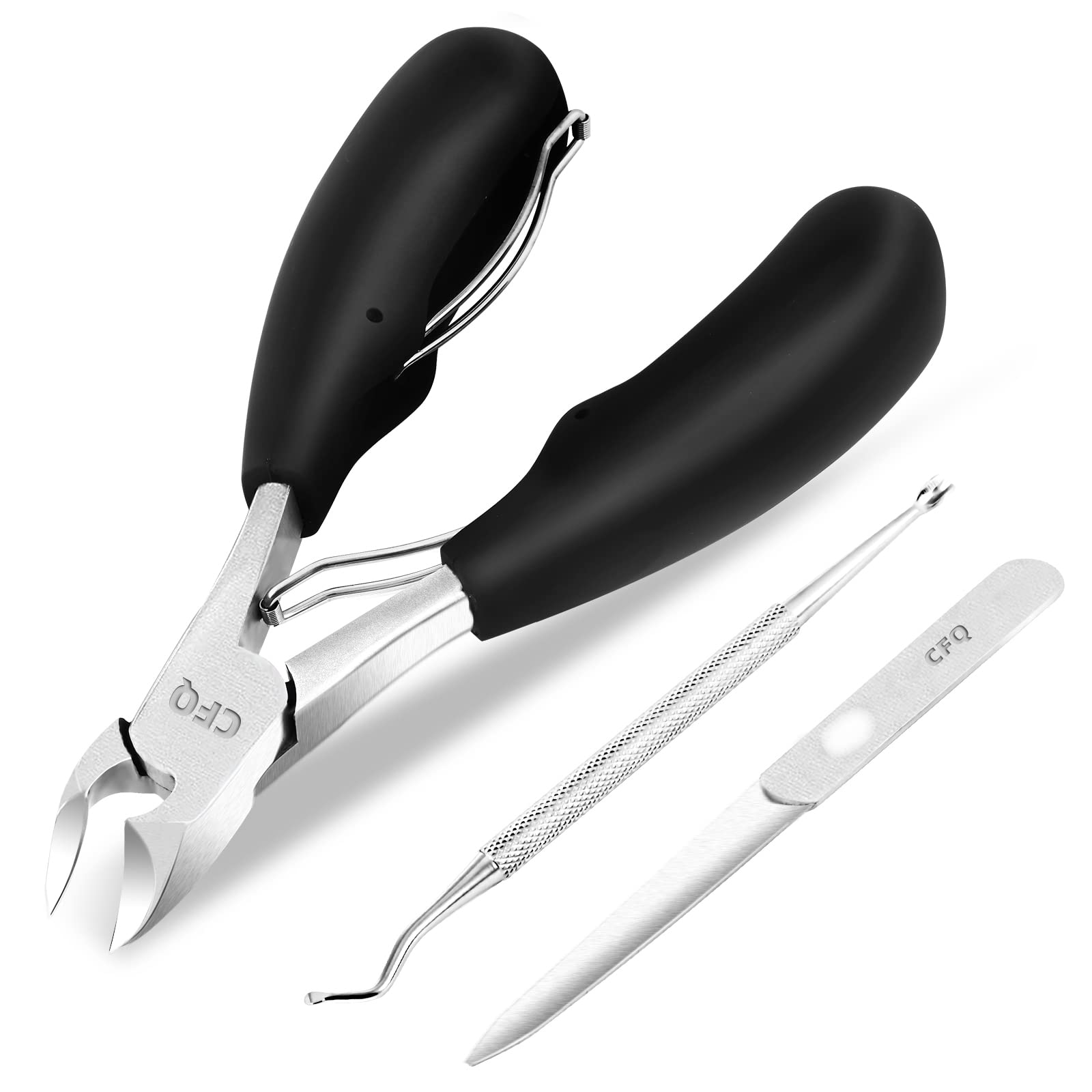 Photo 1 of Large Nail Clippers Set (3Pcs), Toenail Clippers for Thick Nails, Toe Nail Clippers Adult Thick Nails Long Handle -Toenail Clippers for Seniors Thick Toenails 3 Piece Set