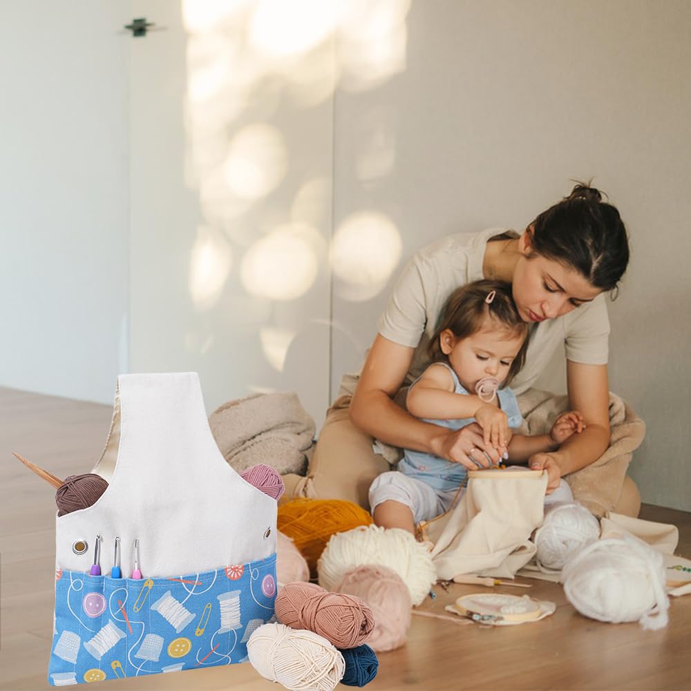 TOGETRUE Bolsa de hilo, bolsa de ganchillo para tejer, organizador de bolsas de almacenamiento de hilo ligero, bolsa de muñeca para tejer de viaje, bolsas de hilo para ganchillo, sostener hilo, agujas