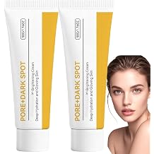 2pcs Pore and Dark Spot Brightening Cream,Dark Spot Remover&Pore Minimizer,Retinol Serum with Moisturizing Hydration to Tighten Skin,Reduce Pores,Uniform Tone,Lightweight Face Cream for Sensitive Skin