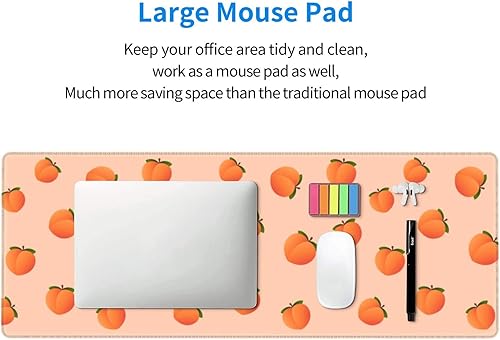 Miniatura 8 de Alfombrilla de mouse grande 3D Fruit Peach Extended Gaming Mouse Pad con bordes cosidos, computadora portátil, teclado, mouse pad pad para trabajo,