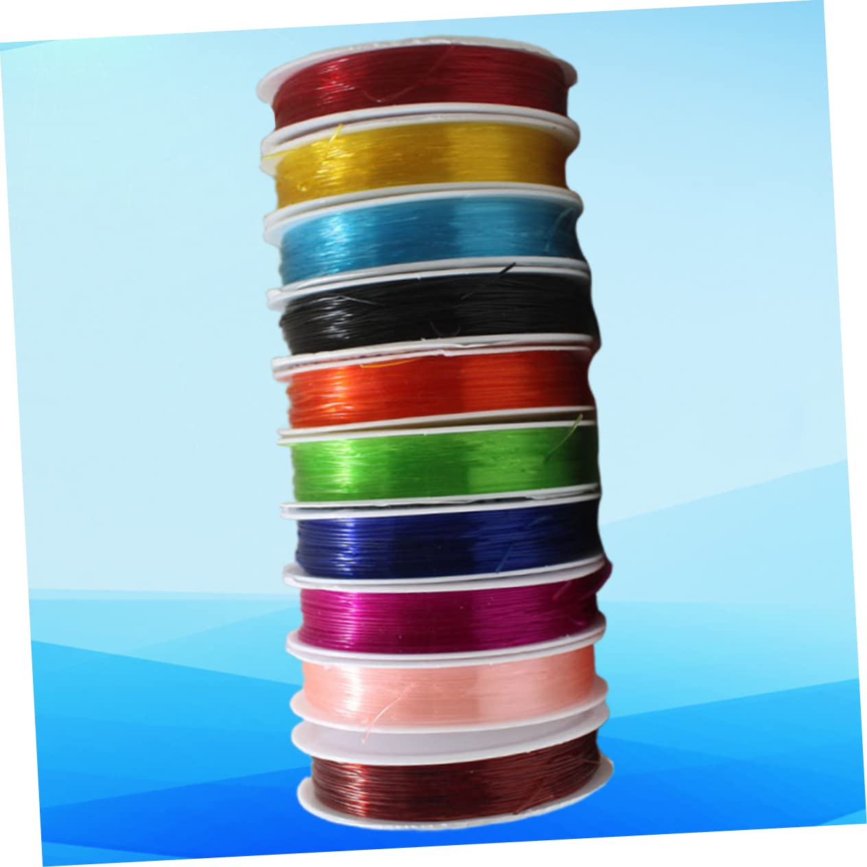 SHINEOFI 30rotoli Corda Elastica Trasparente Da Metri Filo Elastico Per Collane Braccialetti e Progetti Artigianali Alta Elasticità e Resistenza All Usura Casuali