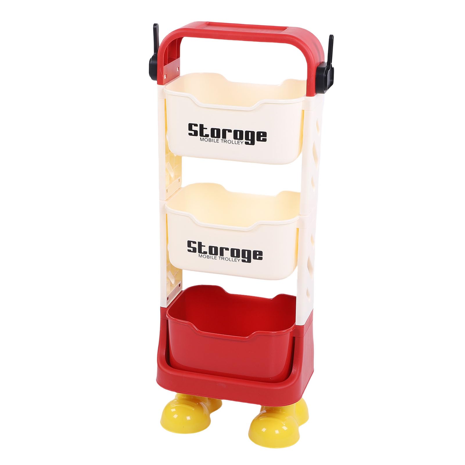 Fafeicy Carrello Multiuso con Ruote, Simpatico Organizer per Giocattoli e Snack a più Livelli per Casa, Ufficio e Garage con Piedini a Forma di Cartone Animato (3 livelli)