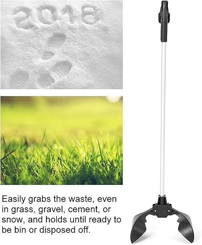 Miniatura 4 de Recogedor de excrementos de perro, pala para excrementos, removedor de caca, herramienta fácil de recoger, agarrador de mango largo con diseño de
