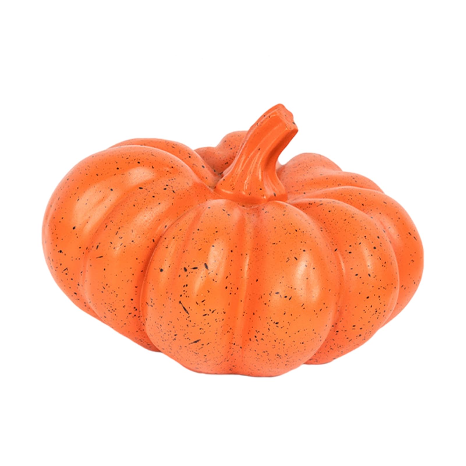 sugerou Resin Pumpkin Ornament, Decorative Pumpkin Sculpture with Retro Spotted Texture – Modern Autumn Tabletop Decor 20cm Orange