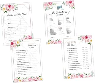 ULDIGI 20Pc Cartões De Jogo De Casamento Cartões De Jogo De Noiva Cartões De Jogo De Aniversário Comemoram Adereços Cartões De Jogo De Noiva Jogos De Festa De Noivado Jogo De Despedida