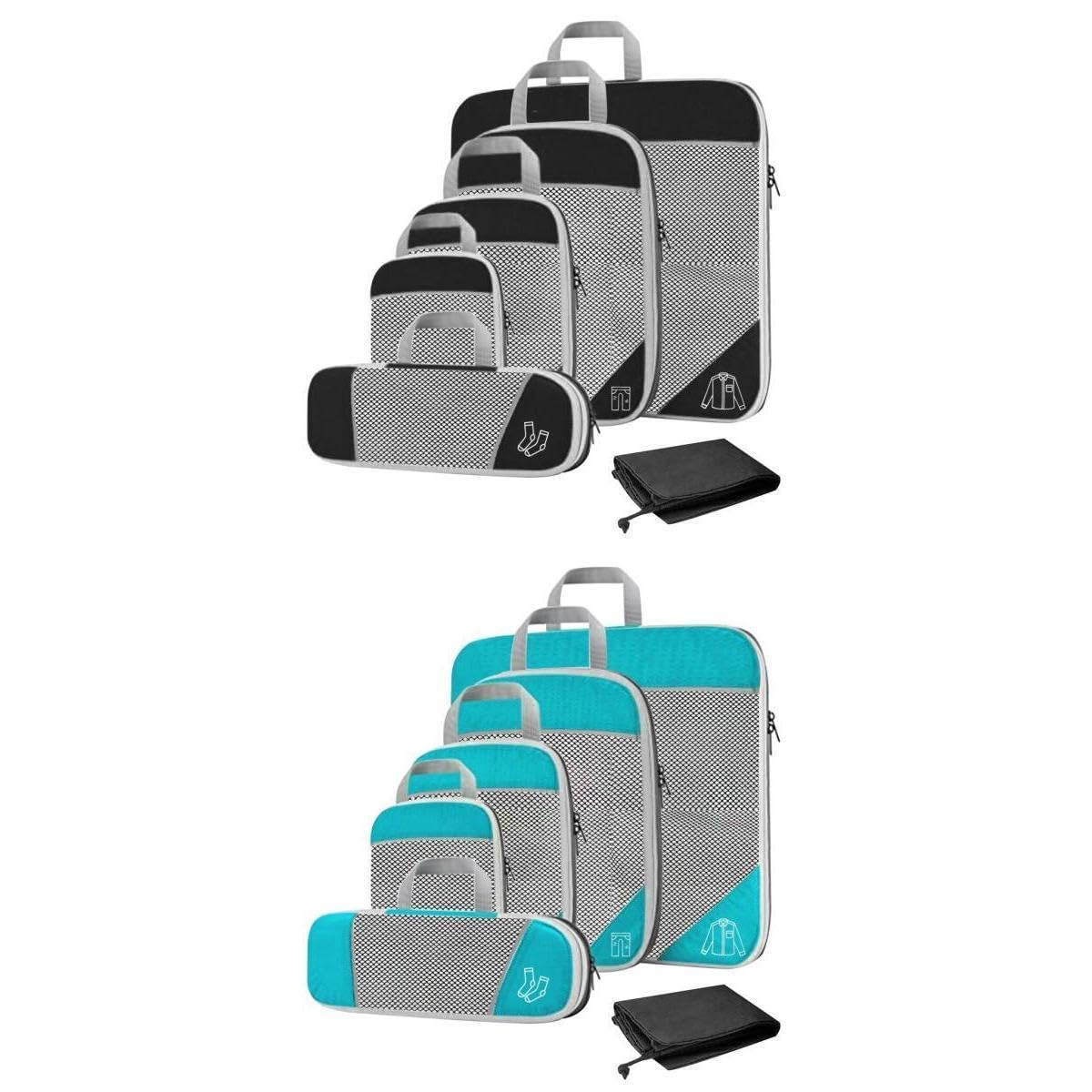 JAZZY PEARLS® 12x Compression Packing Cubes Lightweight Accessing Items Easily Breathable-image-23