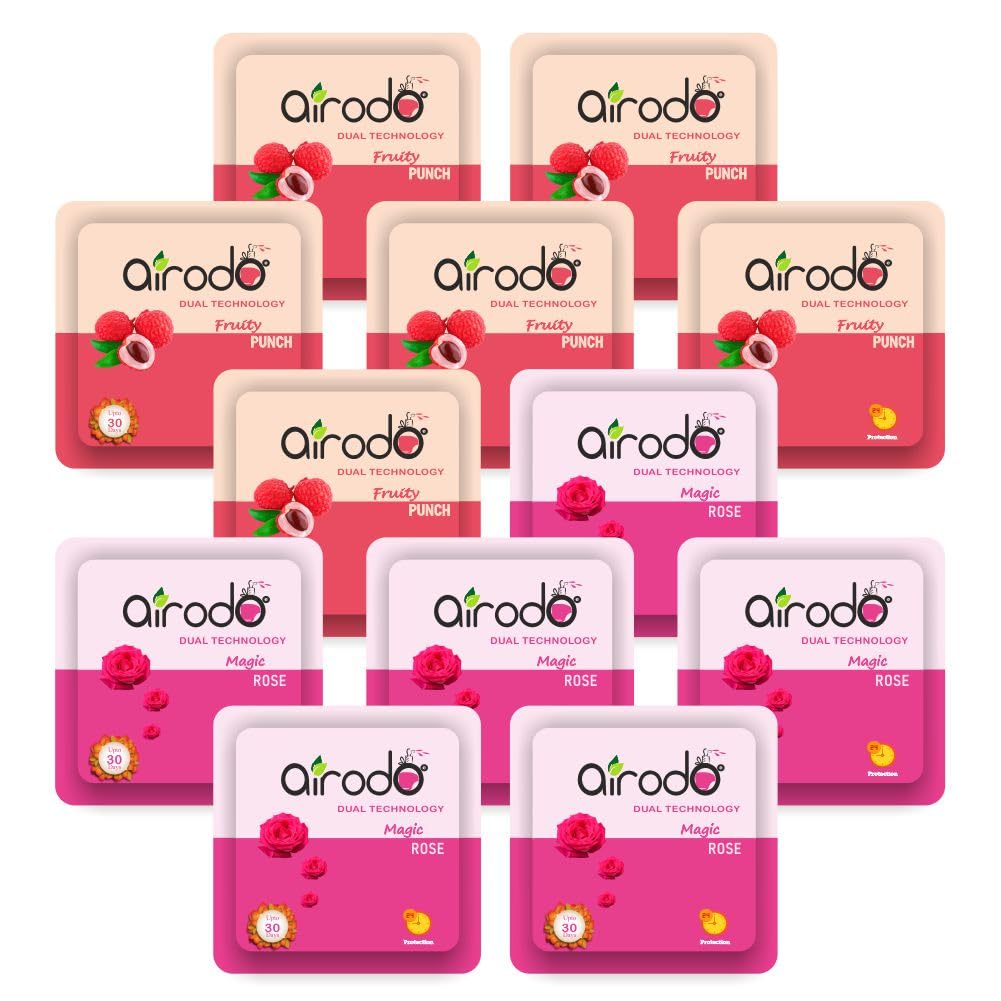 AIRODO Air Room Freshener Power Pocket Gel, Fragrance Booster, Lasts Up to 30 Days, Skin Friendly, Home Fragrance Fresh Scents for Bathroom, Toilet, Living Room, Office (Assorted-2, Pack of 12) (B0B7JXNHQJ) Amazon Price History, Amazon Price Tracker