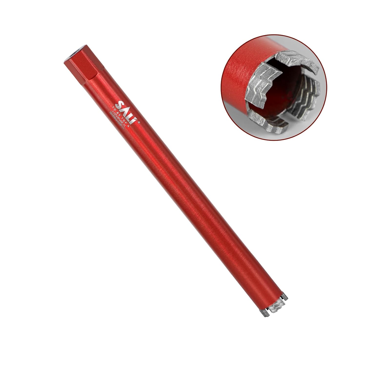 SALI Wet Diamond Core Drill Bits 1-1/2" (38mm) Diameter, 15" (380mm) Drilling Depth, Turbo Laser-Welded Segments(Wavy Teeth) with 5/8-11" Thread Core Bit for Rebar Concrete Brick Block Masonry Stone
