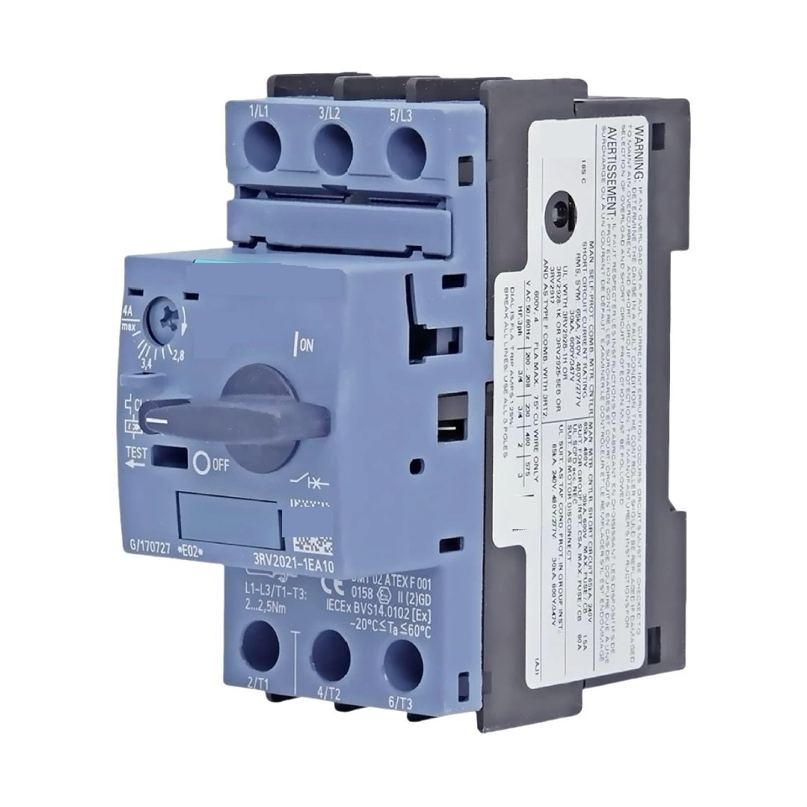 Disjoncteur de protection moteur 3RV2021-1CA10 pour boîtier triphasé