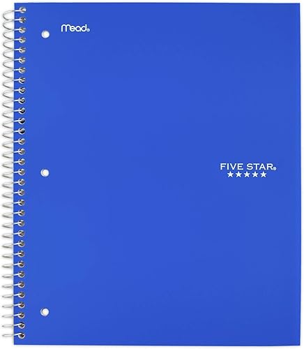 Cuaderno de Five Star, 1 materia, con rayas, 100 hojas, 11" x 8-12", Variados