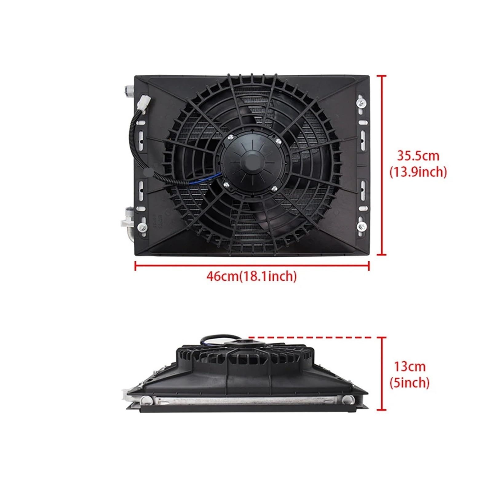 Compresor de aire acondicionado eléctrico Universal for automóvil, 12V, 24V, Compatible con coche, furgoneta, Street Rod, aire acondicionado clásico caliente A/C(Cool and Heat 12V)