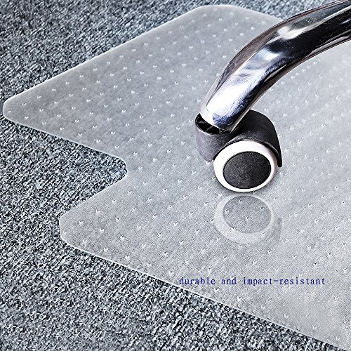 Heavy Duty Carpet Chair Mat Thick and Sturdy Transparent Chair mat for Low Pile Carpets Size 36" X 48" with Lip