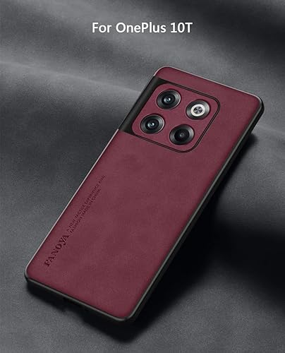 Miniatura 2 de Duxsmei Funda para Oneplus 10T funda de piel sintética de poliuretano termoplástico y gamuza antivibración antideslizante ultraligera funda de lujo