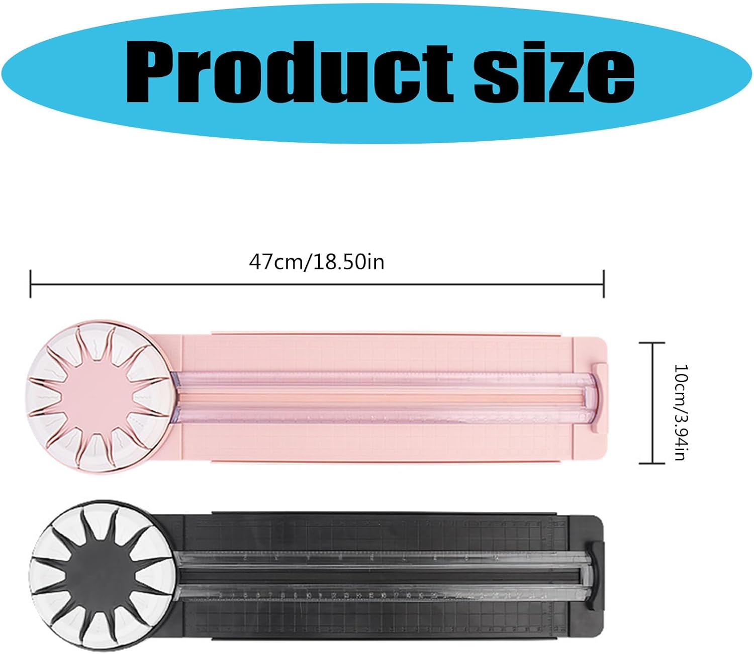 Paper Cutter 12 Pattern Multifunction Scrapbooking Tool Rotating Paper Trimmer with Double Folding Side Ruler Cutter