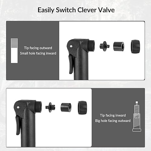 Miniatura 4 de ROCKBROS Bomba de bicicleta portátil Mini bomba de mano con válvula PrestaSchrader 80 PSI Bomba de aire de bicicleta para bicicletas