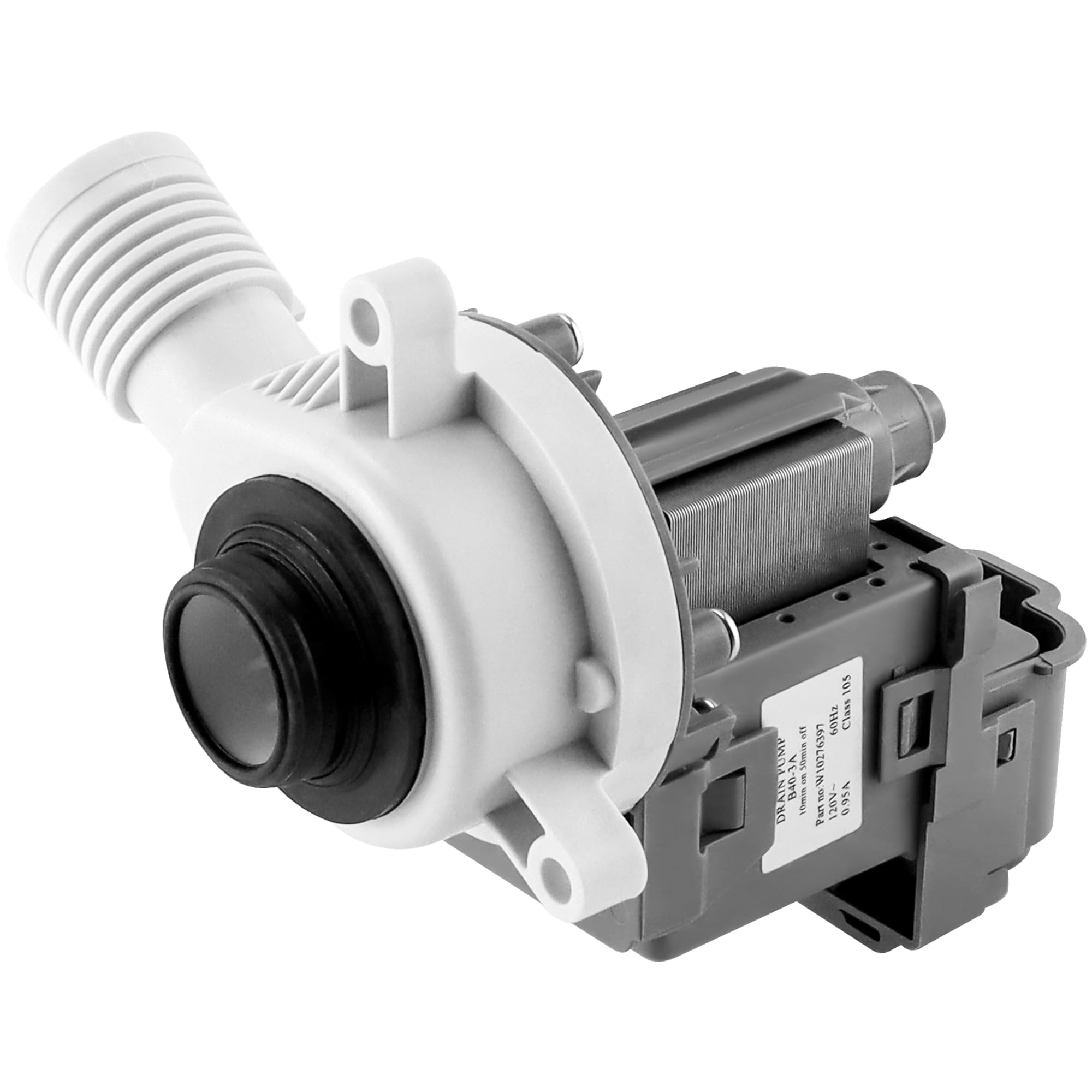 AMI PARTSW10276397 WPW10276397 Washer Drain Pump Fit for Whirlpool Kenmore Maytag Washers, Grey, Plastic and Metal, B40-3A Drain Pump, Replacement Clothes Washing Machine Drain Pump
