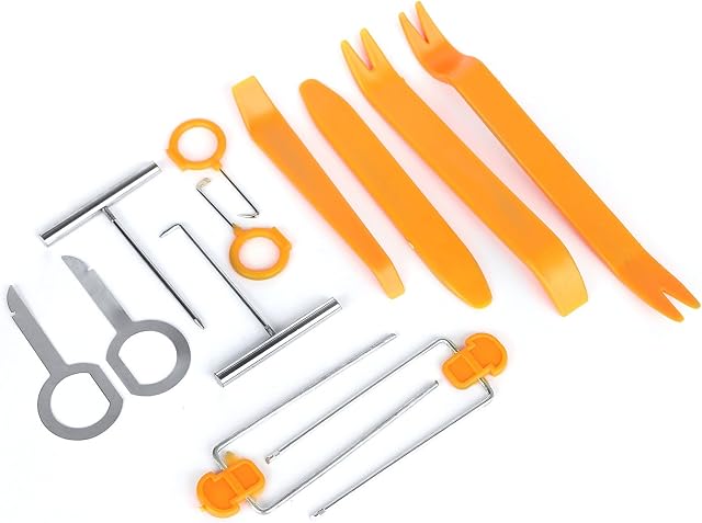 Ytian 12 Pcs Auto Radio Door Clip Panel Trim Dash Audio Removal Installer Pry Tool