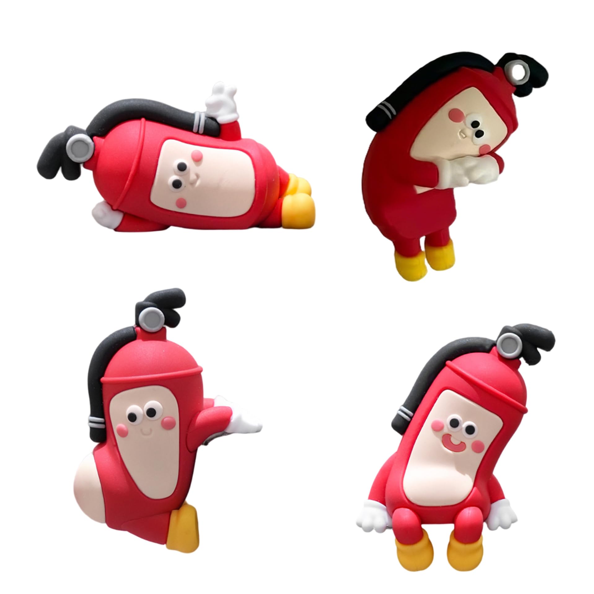 Bemonew Cute Figurines 4Pcs Monitor Decor Mini Resin Figurines, Cute Desk Computer Monitor Decor, 3D Craft Sculpture Statues for Office Desk, Car Dashboard