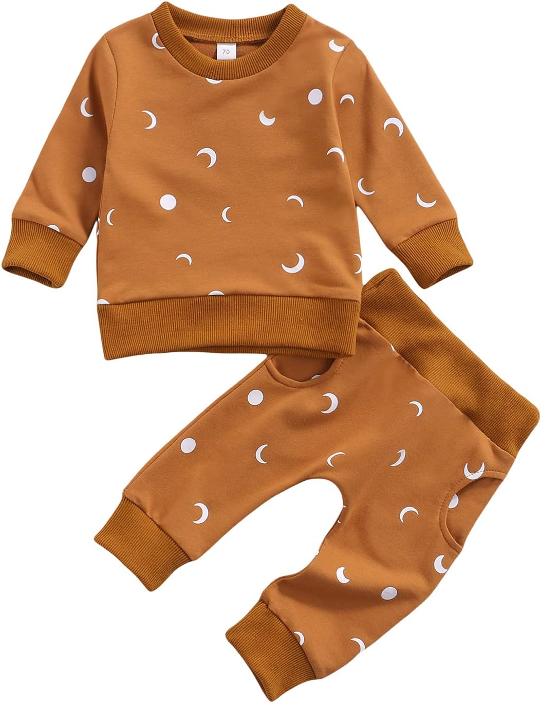 Ledy Champswiin 2pcs Winter Newborn Baby Boy Clothes Infant Dinosaur Print Outfit Ribbed Long Sleeve Tops Pants Set