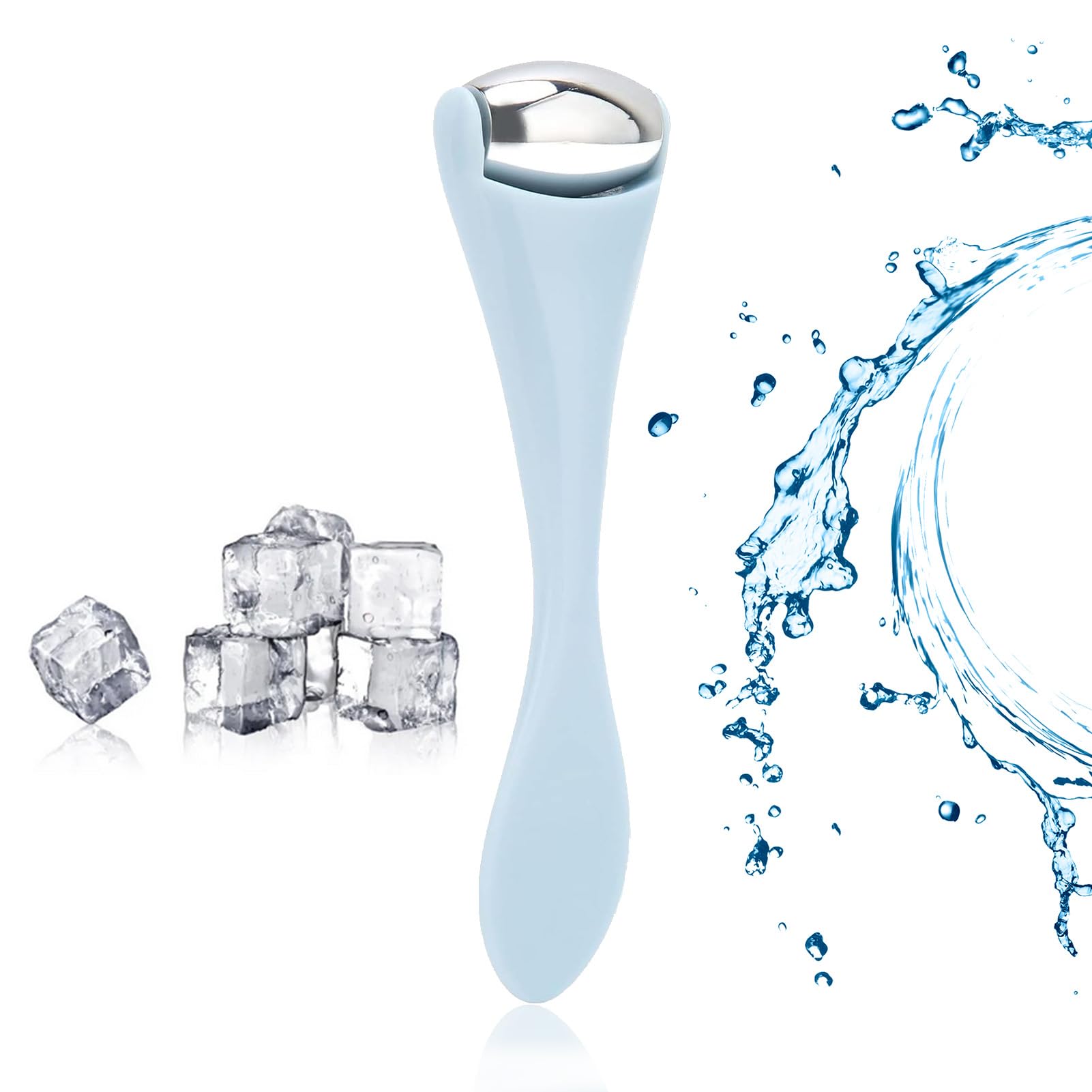 Mini Rodillo de Hielo para Ojos, Rodillo de Hielo Facial de Acero Inoxidable para Hinchazón de Ojos Y Ojeras, Reducción de Arrugas, Cuidado de la Piel, Rodillo de Hielo para Masaje para Ojos Faciales
