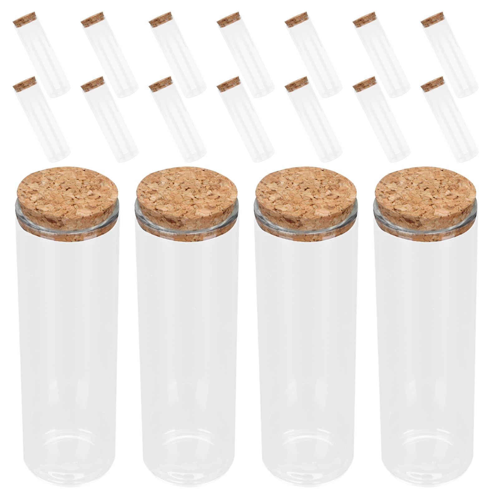 Tubos de Ensayo de Vidrio Transparentes 40 Piezas 30ml con Corcho | Fondo Plano, Vidrio y Madera, para Muestras y Recuerdos, Uso DIY y Decoración en Múltiples Ocasiones