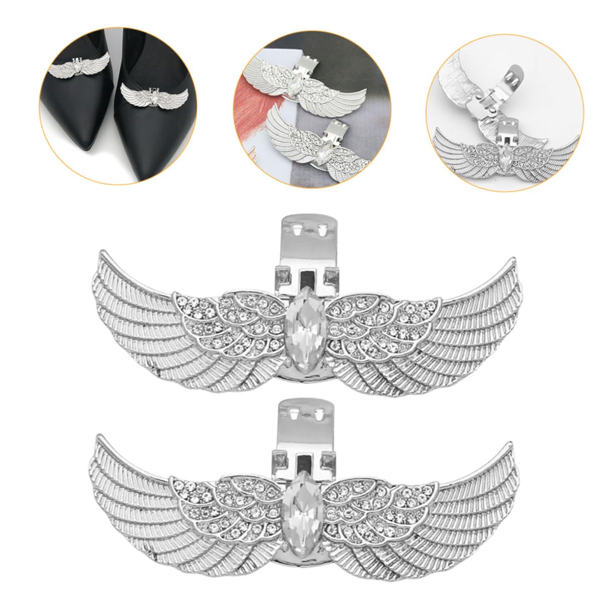 LIFKOME calzari per stivali da donna fibbie per scarpe accessori scarpe charm per stivali di strass fibbia della scarpa clip per per pompe bling delle lega bianca