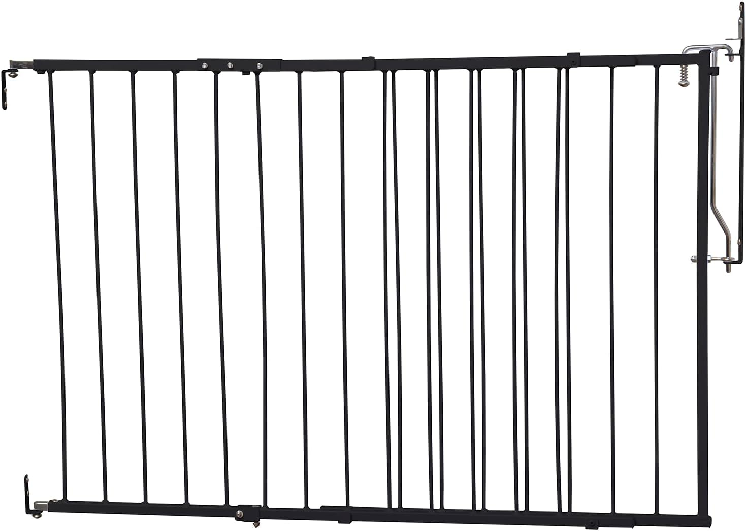 Cardinal Gates MG25 Duragate Baby Gate - Adjustable Dog Gate - Steel Safety Gate for Kids & Pets - 26.5 to 41.5 Inches Wide - Black (+ TPX (8" Height Extension))