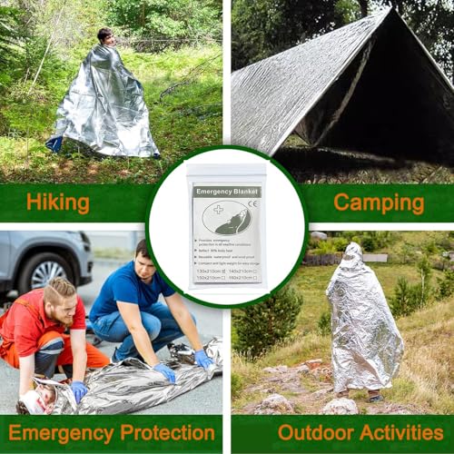 6 Pack Emergency Mylar Blankets,Emergency Survival Blanket Survival Gear & Camping Supplies,Insulating Reflective Foil Survival Blankets for Camping, Hiking, and Outdoor Rescue Kits - Image 6
