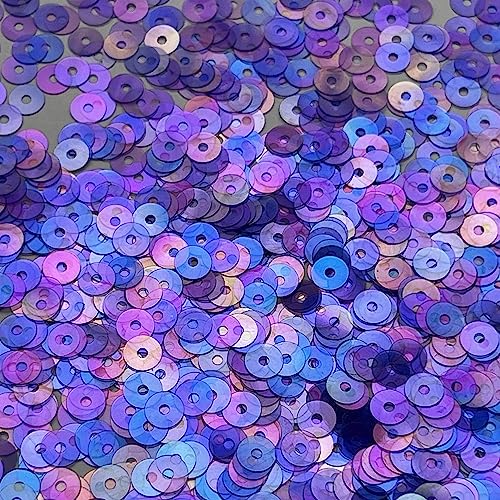 6mm Flat Sequins Amethyst Purple Crystal Rainbow Iris Made in USA