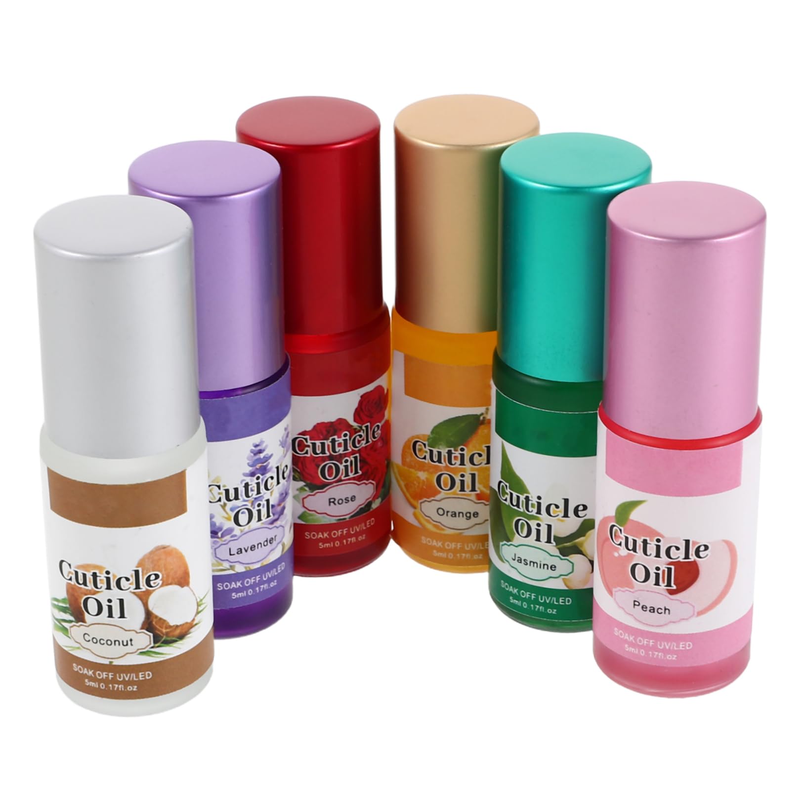Aceite de Uñas en Roll-on, 6 Piezas, Vidrio, Cutículas y Uñas