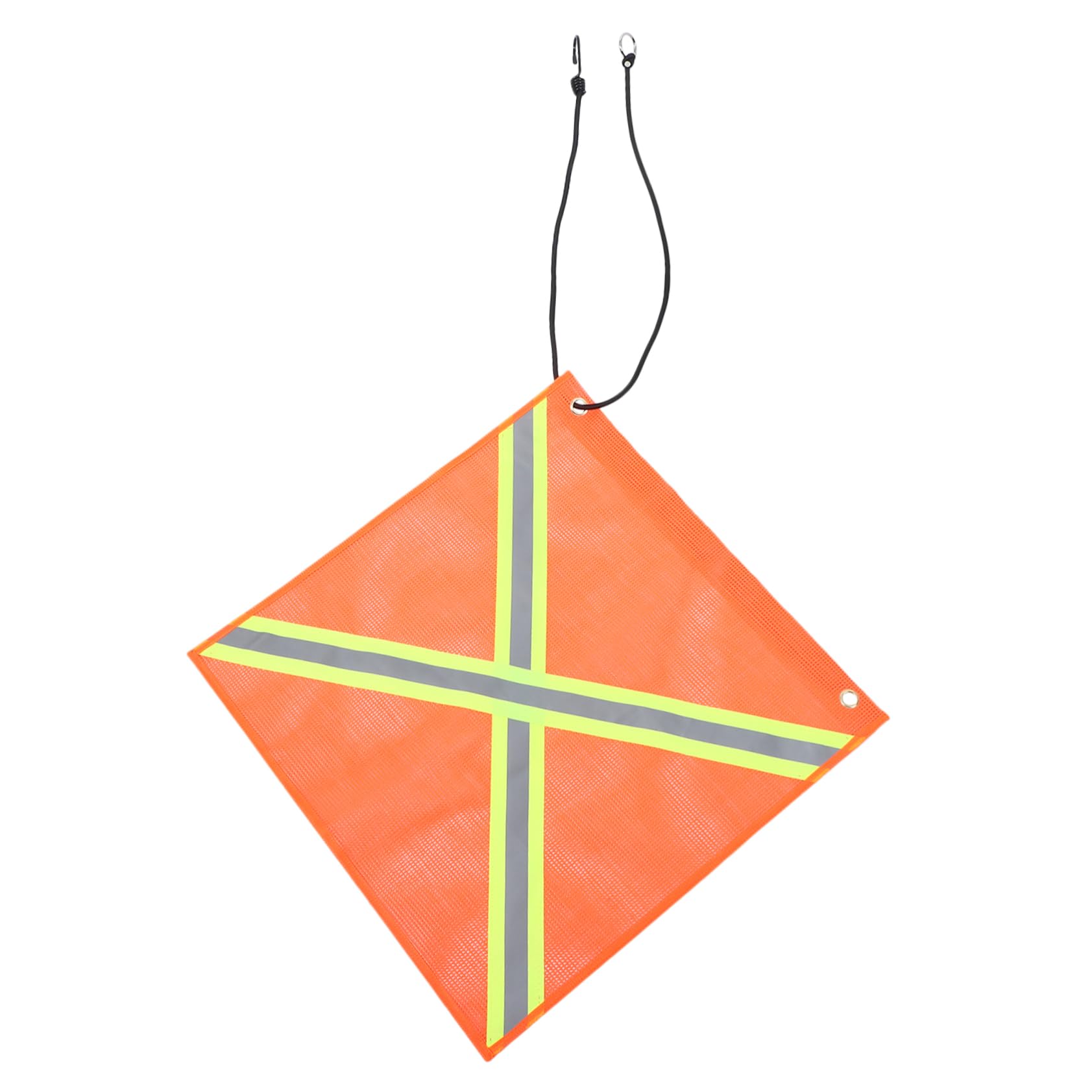 Mikikit 18x18in Reflective Safety Flag Truck Car Signal Flag for Night Visibility PVC Material Fade-Resistant Flag for Emergency