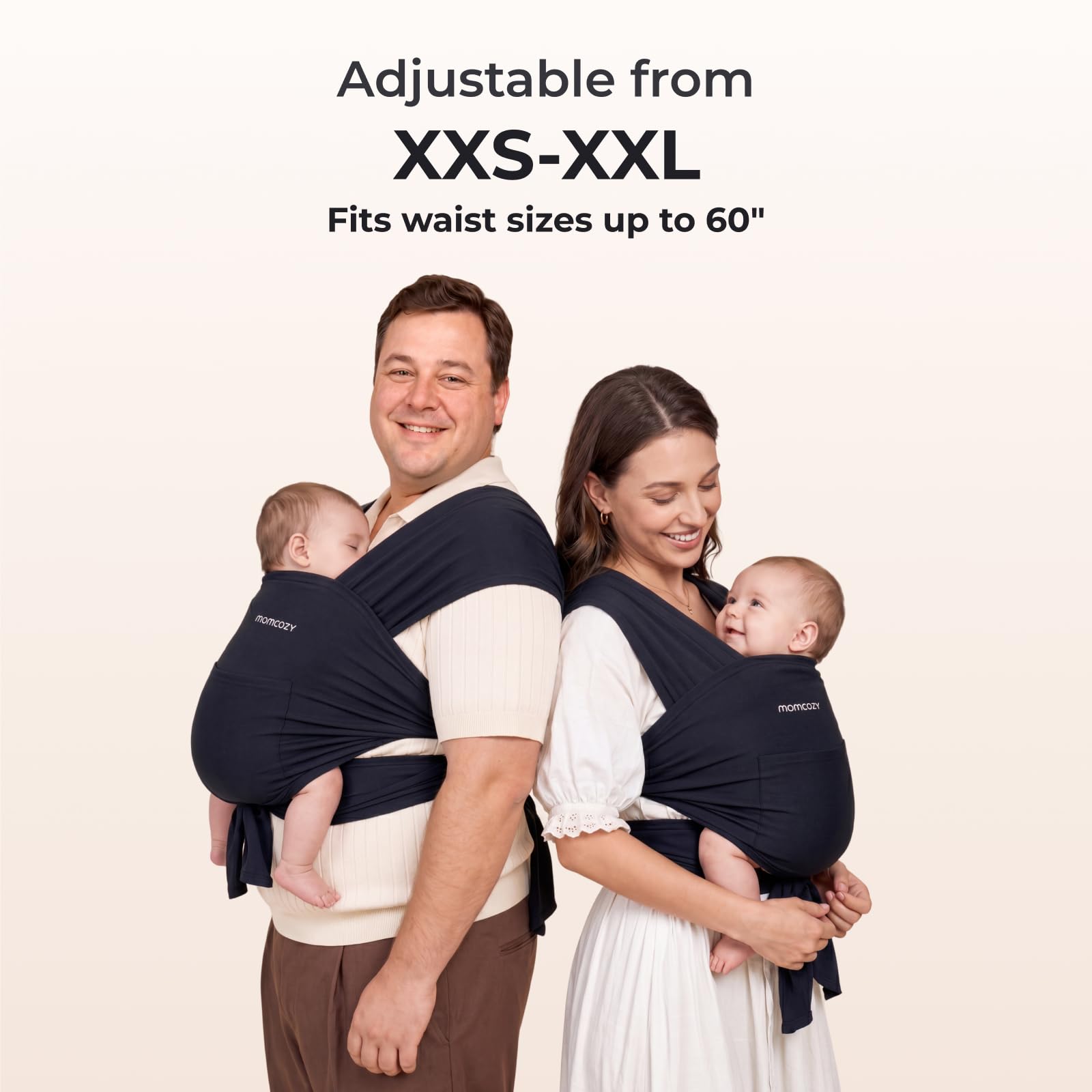 Momcozy Baby Wrap Carrier, Easy-On 2-Piece Design, Newborn to 33 lb — Amazon image 6