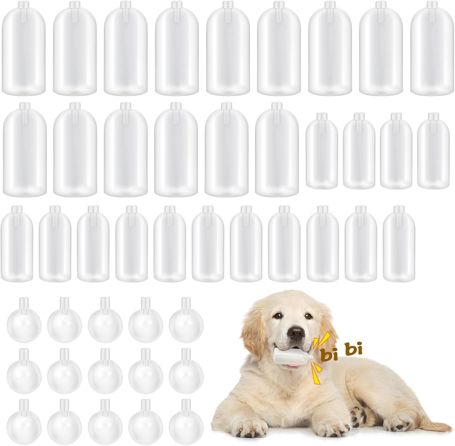 Tebery 45 Pack Replacement Squeakers for Dog Toys, Loud Plastic Pet Toy Squeakers Repair, Squeaky DIY Toy Noise Makers Accessories, Insert Replacement Squeaker for Cat Dog Toy, 3 Model