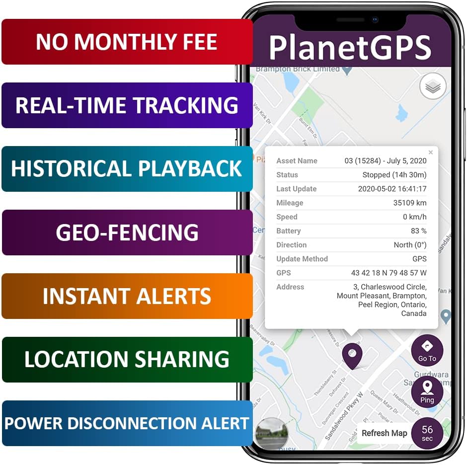 planetgps obd 4g no monthly fee 1 year plan sim card included real time obdii gps tracker with diagnostics global coverage for cars fleet truc