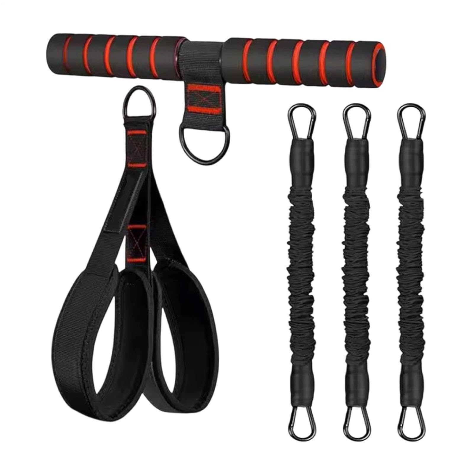 Fascia per pedali con maniglie per resistenza, attrezzatura per addominali con 3 tubi regolabili, tubi fitness con manici, per palestra a casa, rafforza braccia, gambe, vita e