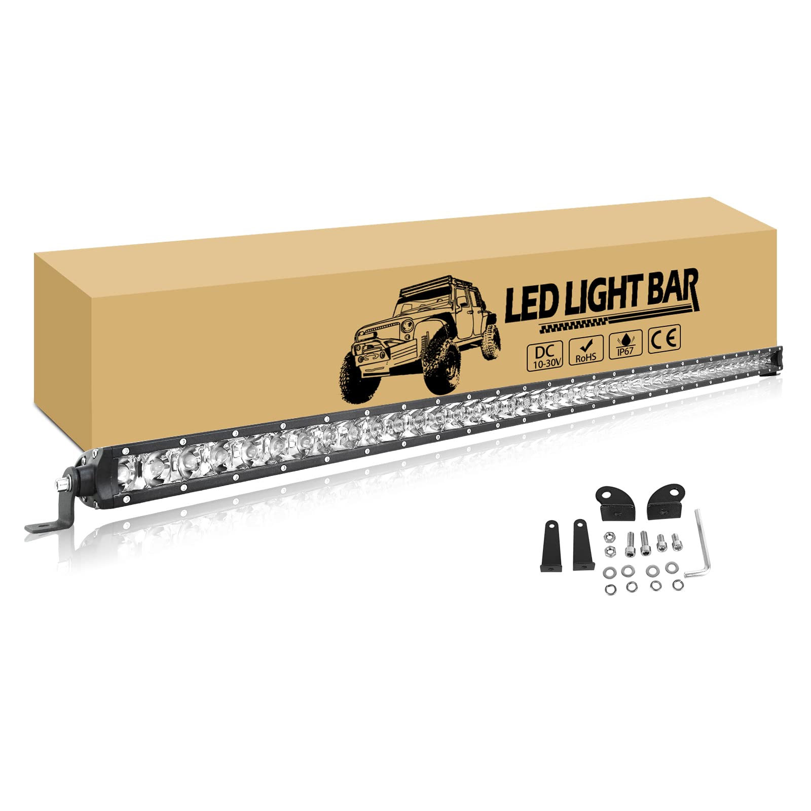 Phare LED Travail 90W 51cm - Barre Lumière étanche IP67 12V/24V Pour 4x4, Camion, Tracteur | Éclairage Puissant 6000K