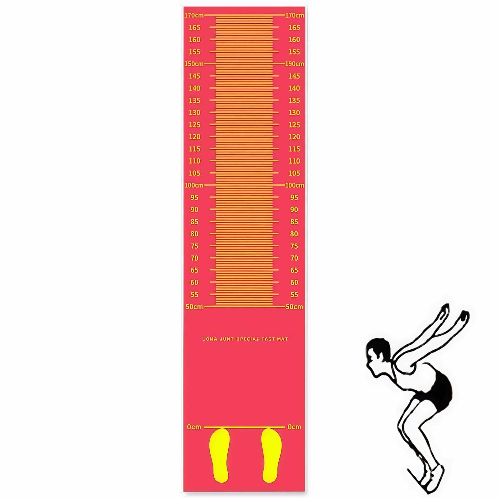 Mixtric Long Jump Mat, Sports Broad Jump Measurement Mat Hash Marks Carpeted Non Slip for Gym School Home Flooring Exercise Workout Training,Red