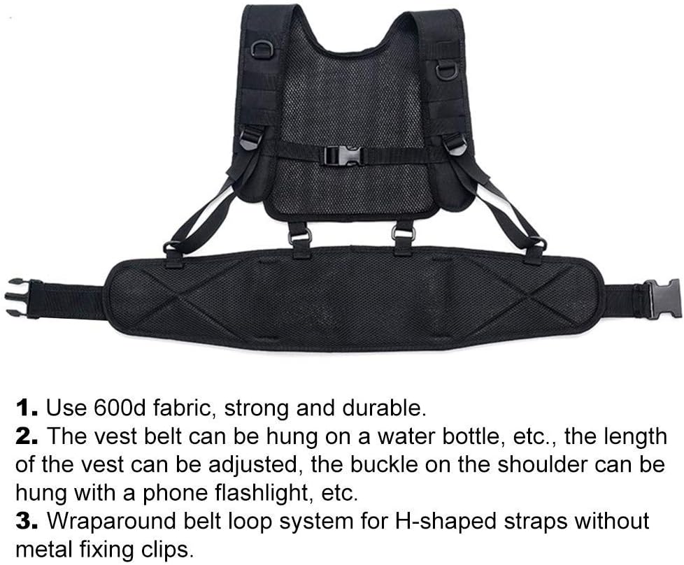 MiOYOOW MOLLE Outdoor Belt, H-Harness Belt Suspenders with Detachable Suspender Straps for Outdoor Hunting Training