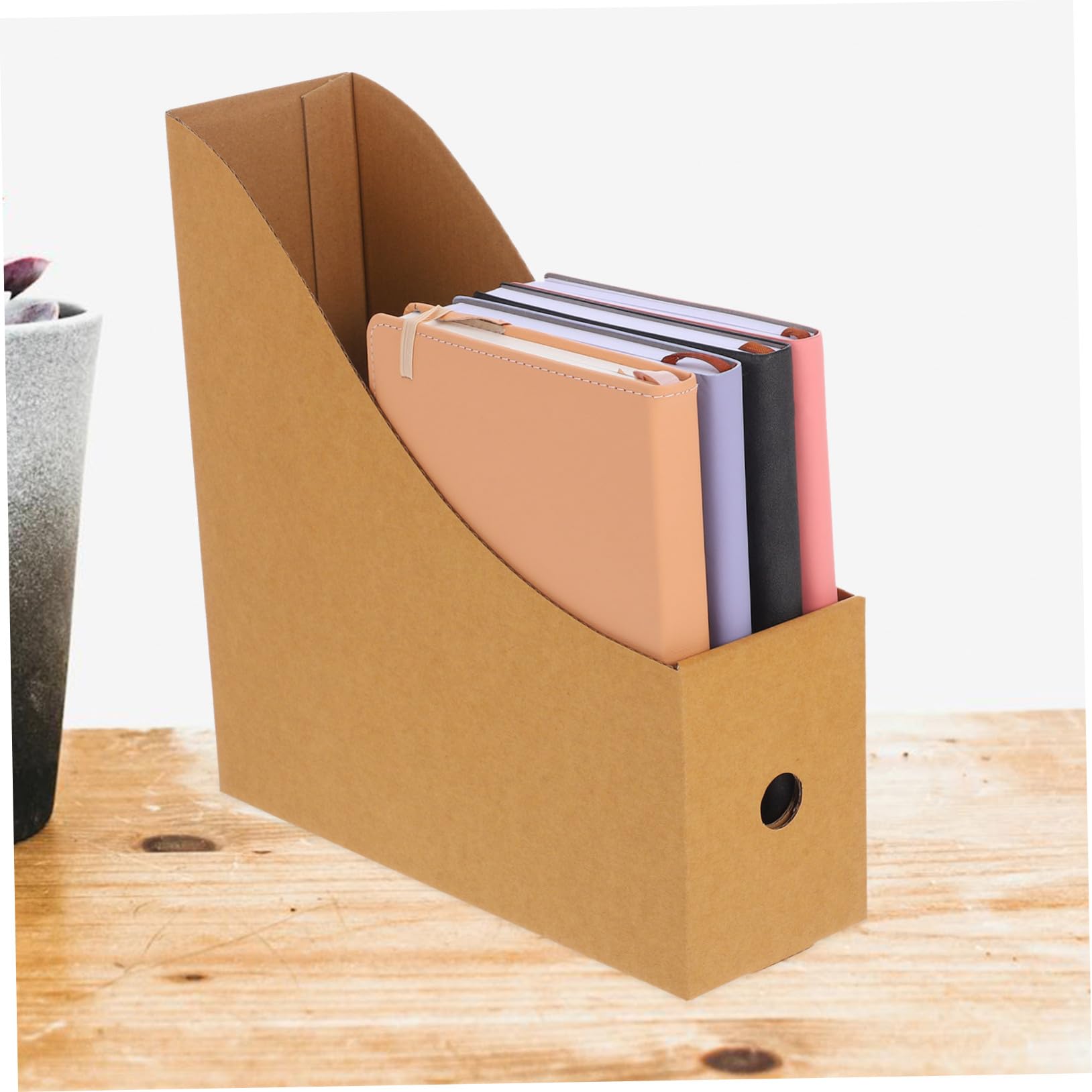 8pezzi Forniture Per Ufficio Organizer Scatola Porta Riviste in Cartone Porta Libri e Documenti Organizer Per Cancelleria Marrone Classico