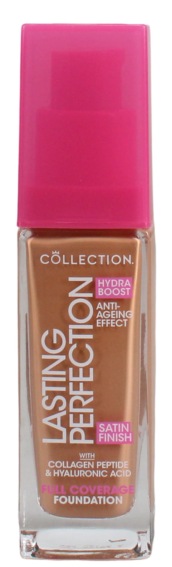 CollectionCosmetics Lasting Perfection Satin Foundation, Full Coverage, with Hyaluronic Acid, 14C Caramel Cool 27ml