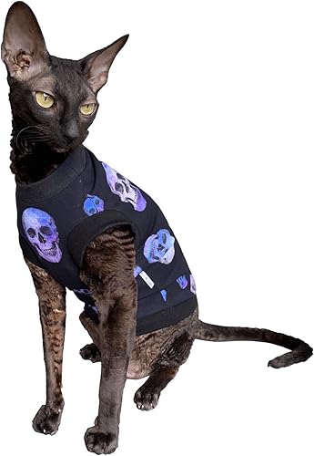Kotomoda Camiseta elástica de algodón sin pelo para gatos Sphynx (L)