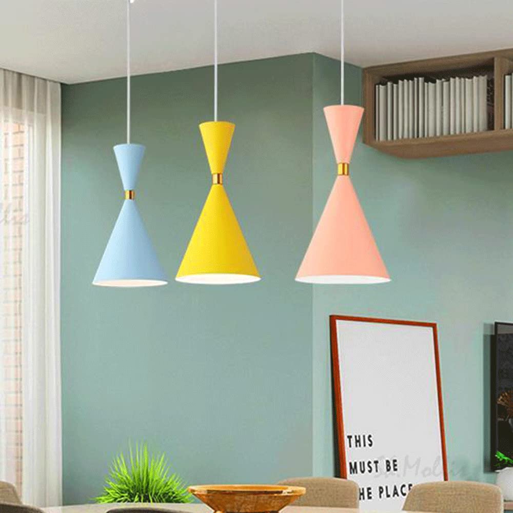 RCIDOS Luces Colgantes Modernas Industriales Pantalla Luz Techo Romántica Metal Lámpara Colgante Metal Estilo Nórdico Lámpara Suspensión para Decoración De Isla De Cocina para Cocina, Dormitorio,.