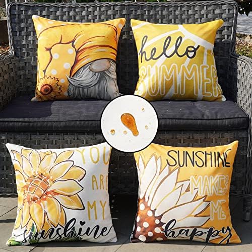HOMFREEST Summer Pillow Covers Set Of 2 - 18x18 Inch Shell Sea Theme Outdoor Decorative Covers