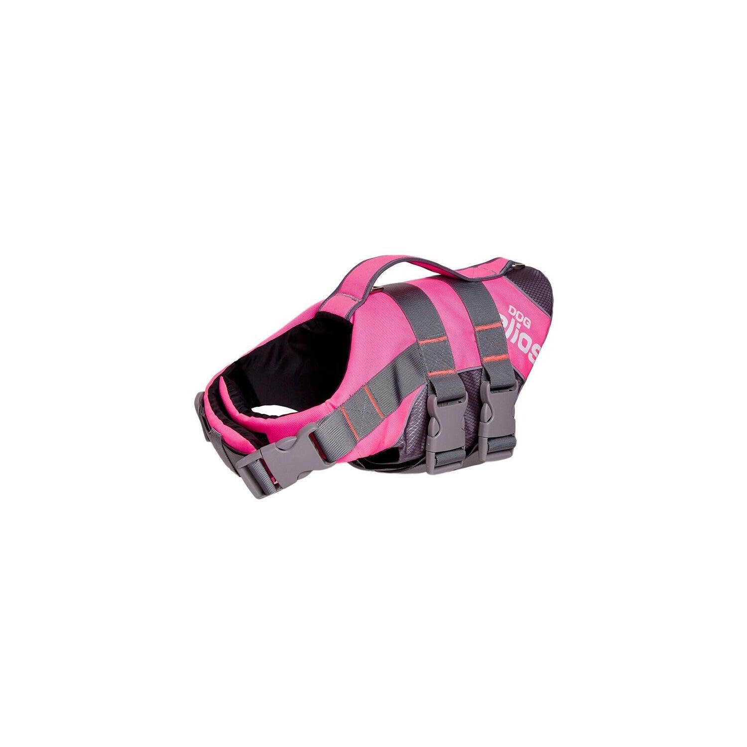 Maykoosh French Fabulous Outdoor Performance 3M Reflective and Adjustable Buoyant Safety Floating Pet Dog Life Jacket Vest Harness, Large, Pink, Reflective, Adjustable, 12